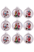 10cm Hand Painted Shatterproof Bauble Design 40 (9 pack)