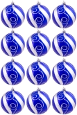 Hand Painted Shatterproof Bauble Design 42 (12 Pack)