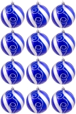 6cm Hand Painted Shatterproof Bauble Design 42 (12 Pack)