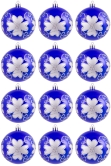 Hand Painted Shatterproof Bauble Design 44 (9-12 Pack)