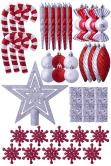 The 196pc Red & Silver Full Heavy Coverage Bauble Set (7ft trees)