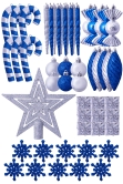 The 128pc Blue & Silver Full Heavy Coverage Bauble Set (6ft trees)