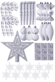 The 212pc White & Silver Full Heavy Coverage Bauble Set (8ft trees)