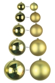 20cm Gold Bauble Set Shiny/Matte (12 pc)