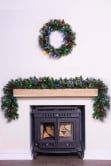 180cm Pre-lit Decorated Mixed Pine Garland Warm White/Multicolour LEDs