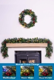 180cm Pre-lit Decorated Mixed Pine Garland Warm White/Multicolour LEDs