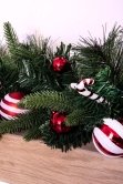180cm Decorated Mixed Pine Garland with Red & White Candy Canes