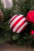 180cm Decorated Mixed Pine Garland with Red & White Candy Canes