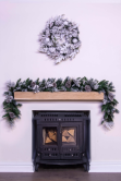 180cm Flocked Decorated Mixed Pine Garland with Pine Cones