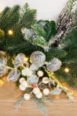 180cm Pre-lit Decorated PE Pine Garland with White Berries