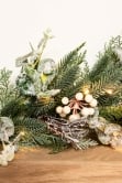 180cm Pre-lit Frosted Decorated PE Pine Garland with White Berries