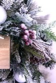 180cm Frosted Decorated Mixed Pine Garland with White Baubles