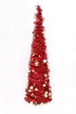 The Slim Red Tinsel Pop Up Christmas Tree