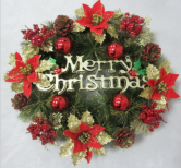 40cm Merry Christmas Decorated Wreath Design 1