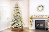 The 12ft Pre-Lit Snowy Alpine Tree Warm White