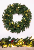 The 60cm Pre-lit Vivace Pine Wreath