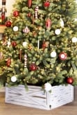 Brushed White Gold Wooden Tree Skirt (For 6ft-8ft Trees - Square Fit)