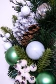 50cm Decorated Mixed Pine Wreath with Baubles Berries & Bows