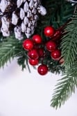 50cm Decorated Mixed Pine Wreath with Red Green & Black Baubles