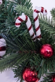 50cm Decorated Mixed Pine Wreath with Red & White Candy Canes