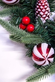 50cm Decorated Mixed Pine Wreath with Red & White Candy Canes