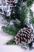 50cm Flocked Decorated Mixed Pine Wreath with Pine Cones