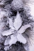 50cm Decorated Silver Mixed Pine Wreath with White Poinsettia
