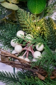 50cm Pre-lit Decorated PE Pine Wreath with White Berries