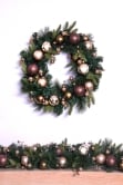 50cm Decorated Mixed Pine Wreath with Bronze & Copper Baubles