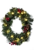 The Pre-lit 45cm Majestic Dew Pine Wreath