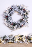 The Pre-lit 60cm Snowy Alpine Wreath