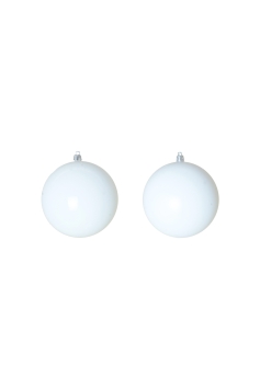 10cm White Bauble Set Shiny/Matte (120 pc)
