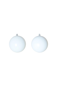 10cm White Bauble Set Shiny/Matte (120 pc)