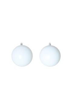 10cm White Bauble Set Shiny/Matt (60 pc)