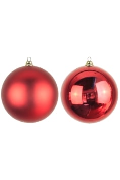 25cm Red Bauble Set Shiny/Matte (4 pc)