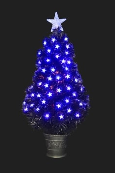 The 3ft Black Blue Star Fibre Optic Tree