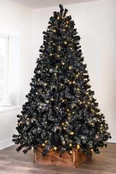 The 6ft Pre-lit Black Iridescence Pine Tree with Warm White Lights