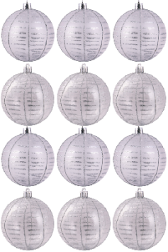 Hand Painted Shatterproof Bauble Design 12 (9-12 Pack)