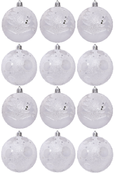 Hand Painted Shatterproof Bauble Design 14 (12 Pack)