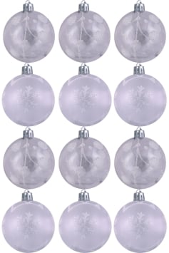 Hand Painted Shatterproof Bauble Design 15 (12 Pack)