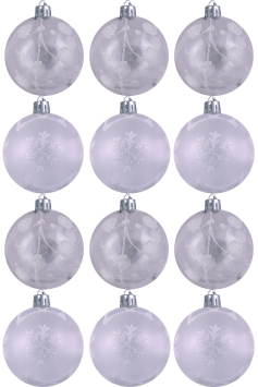 Hand Painted Shatterproof Bauble Design 15 (12 Pack)