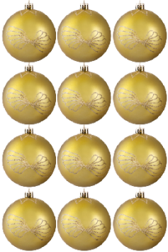 Hand Painted Shatterproof Bauble Design 21 (12 Pack)