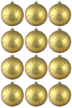 Hand Painted Shatterproof Bauble Design 22 (12 Pack)