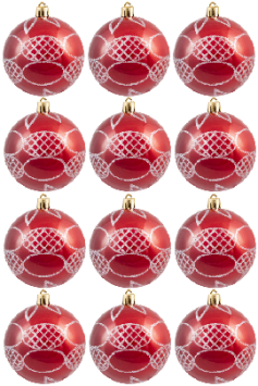 Hand Painted Shatterproof Bauble Design 30 (12 Pack)