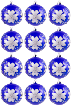 Hand Painted Shatterproof Bauble Design 44 (9-12 Pack)