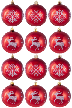 Hand Painted Shatterproof Bauble Design 9 (9-12 Pack)