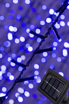 300 LED Solar Powered String Lights - Blue