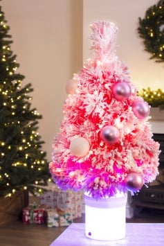 The 60cm Baby Pink LED Fibre Optic Tree