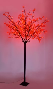 The 2.5m/8.2ft Red LED Maple Leaf LED Blossom Tree 