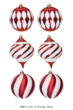 The Red & White Bauble 6pc Large Feature Set